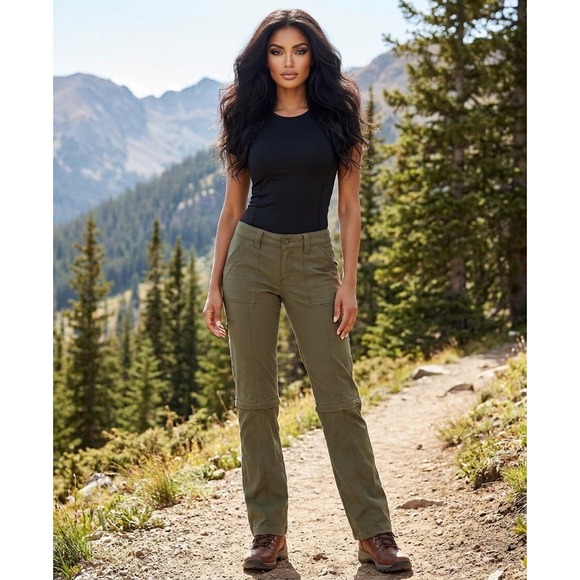Prana Pants - Prana Halle Convertible Pants Womens 8 Green Gorpcore Hiking Utility Athleisure